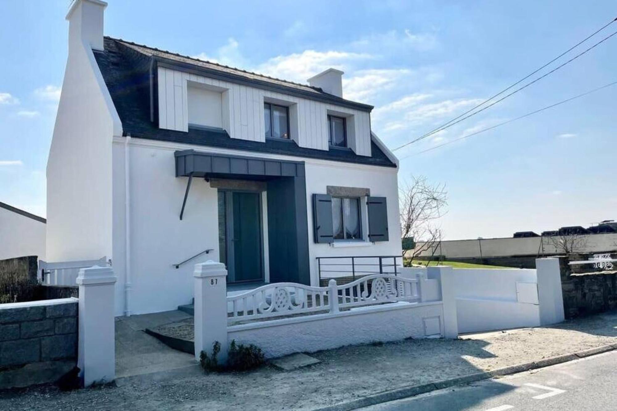 Maison de charme vue mer 180 rénovée Accès plage Riantec Extérieur photo